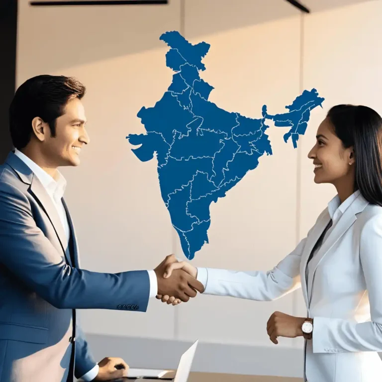 Healthcare business consultants at GrowthButton Consulting in a strategic meeting, discussing data-driven solutions for international healthcare partnerships