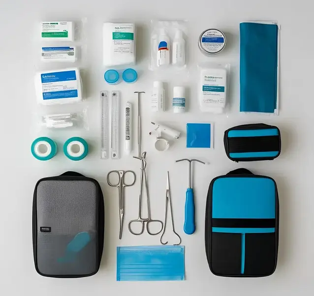 Medical supplies and equipment neatly arranged, representing hassle-free sourcing of quality healthcare products
